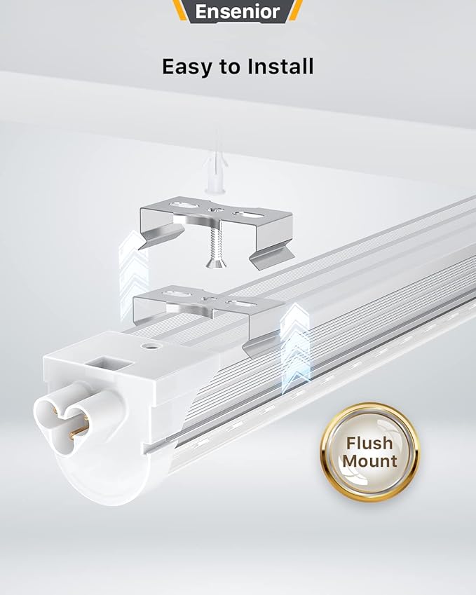Ensenior 10 Pack 4 FT Led Shop Lights, 6000K Clear White, 5000LM Super Bright - Image 6