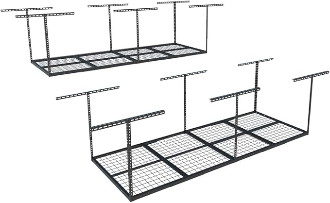 FLEXIMOUNTS 3x8 Overhead Garage Storage Rack, Adjustable Storage Organization by FLEXIMOUNTS