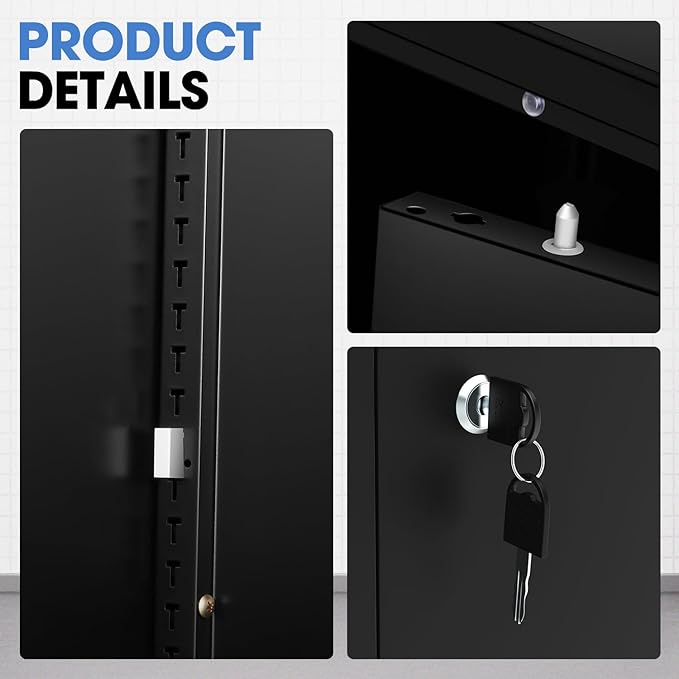 DNA MOTORING Metal Storage Cabinet, Metal Cabinet Heavy Duty Utility Cabinet - Image 7