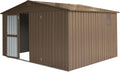 IKERY Large Galvanized Steel Storage Shed 11' x 9' by IKERY