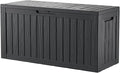 80 Gallon Lockable Resin Deck Box, Waterproof & UV-Resistant Outdoor Storage Box by Home