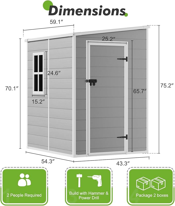 5x4 Shed Resin Outdoor Storage - Image 7
