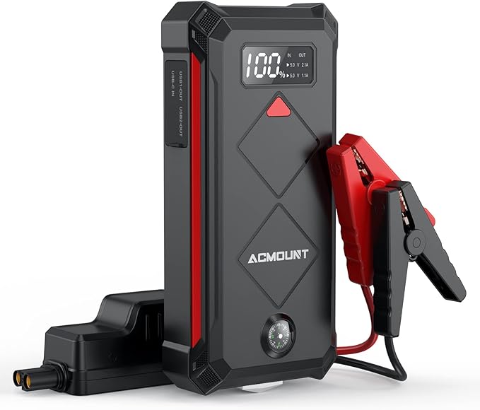 P100 Car Jump Starter, 5000A Peak Lithium Jump Starter Battery Pack by Acmount
