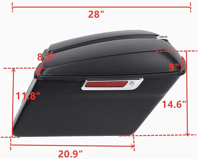 XFMT Matte Black Motorcycle Saddlebags Hard Saddle Bags W/Chrome Conversion - Image 3