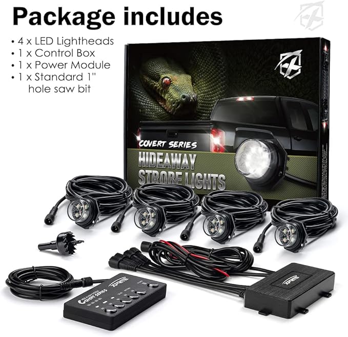 Xprite Red Blue LED Hideaway Strobe Police Lights Kit, 20 Flashing Patterns - Image 7