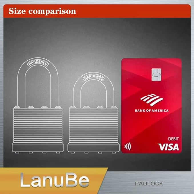 LanuBe Lock Laminated keyed Padlock, keyed Alike Locks, Normal Shackle - Image 3