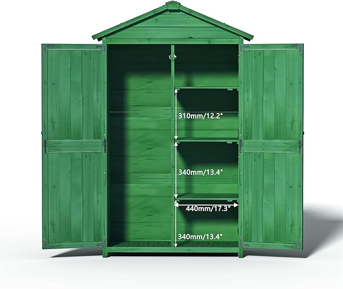 35.6" Outdoor Storage Shed, Wooden Shed - Image 5