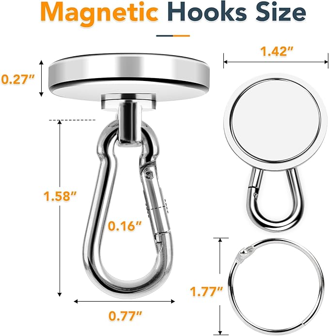 MIKEDE Magnetic Hooks Heavy Duty, 150LB Strong Swivel Neodymium Magnets - Image 7