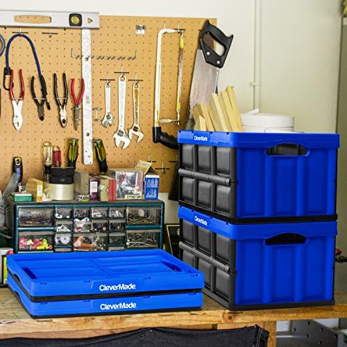 CleverMade Collapsible Storage Bins, 46L 1 Pack, 75 lb Stackable, Obsidian - Image 5