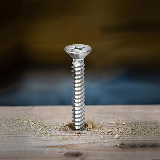 #10 x 1-1/2" Wood Screw 100Pcs 18-8 Stainless Steel Screws Flat Head Phillips - Image 5
