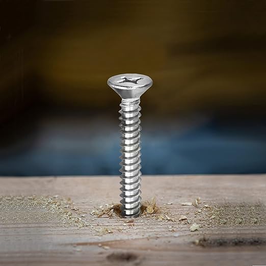 #10 x 1" Wood Screw 100Pcs 18-8 Stainless Steel Screws Flat Head Phillips Fast - Image 5