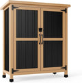 Outdoor Storage Cabinet, Small Wood & Metal Storage Shed by MAGAZOOPET