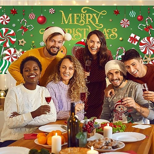 Christmas Candy Garage Door Decoration Merry Christmas Door Banner Cover - Image 4