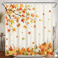 Long Shower Curtain 72x78 Inch Fall Leaves Shower Curtain Farmhouse Autumn Maple Leaves Pumpkin Bathtub Curtains for Bathroom Waterproof Fabric with 14 Hooks by Duluxykl