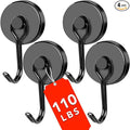 DIYMAG Black Magnetic Hooks, 110LBS Strong Magnetics Heavy Duty, Magnet Hook by DIYMAG