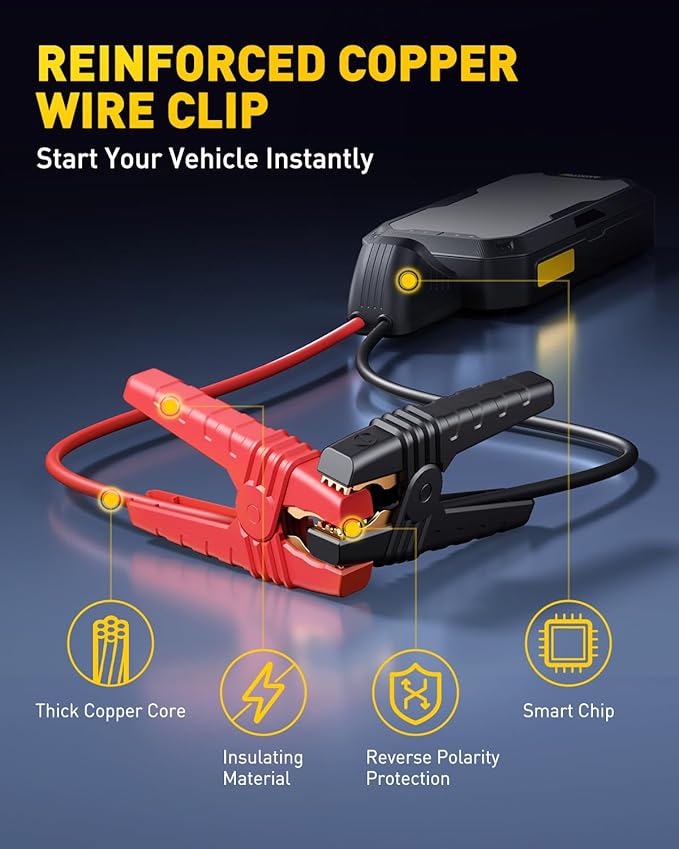 AUXITO Car Battery Jump Starter: 5000A Portable Jump Starter Up to 8.5L Gas and - Image 4