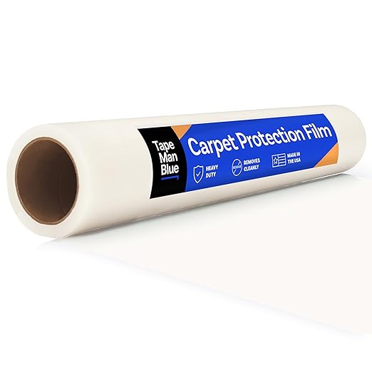 TapeManBlue Carpet Protection Film 36" x 200' roll. Made in The USA. Easy Unwind by TapeManBlue