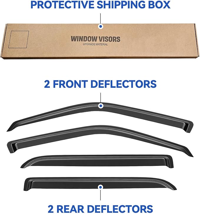 Window Visors Rain Guards for 2001 2002 2003 Ford F150 SuperCrew Cab, - Image 6