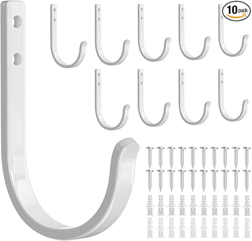 10-Pack Wall Hooks for Towel/Coat - 22LB Heavy Duty Metal Hanger Wall Mount by Josmimic
