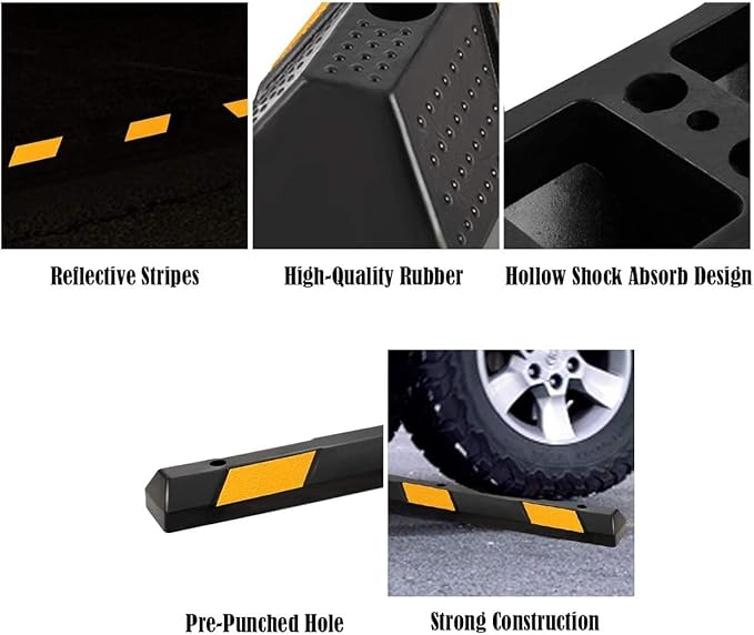 ERGOMASTER Parking Stopper for Garage, 72” Rubber Parking Block - Image 5