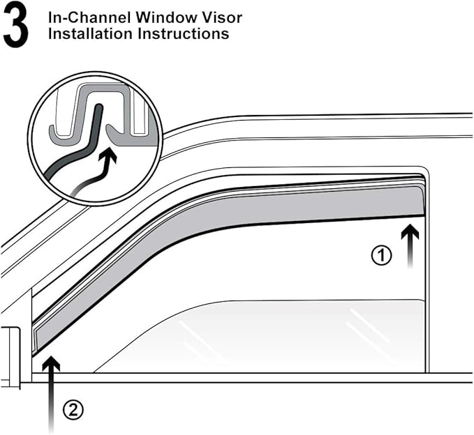 2pcs Compatible With 93-11 Ranger In Channel Style Sun Rain Guard Durable Side - Image 5