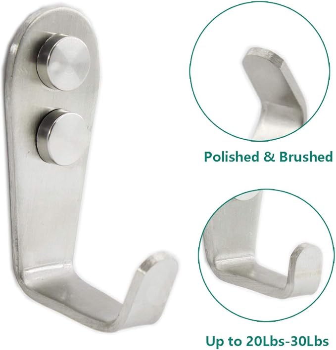 Stainless Steel Coat Hooks, Heavy Duty Metal Hangers - Image 4
