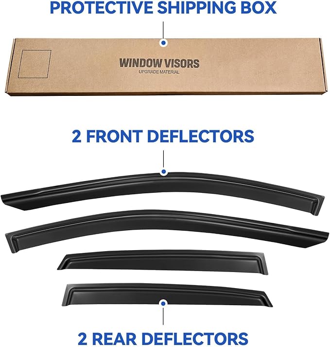 Window Visors Rain Guards for 2018-2023 Hyundai Kona, Out-Channel Window Vent - Image 6