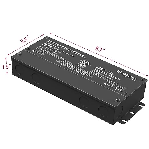 EMITEVER 120W Dimmable LED Driver, 24V Triac Dimmable Power Supply, AC to DC - Image 3