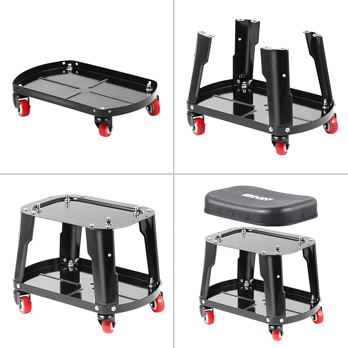 DNA MOTORING TOOLS-00252 Removable Rolling Garage Stool - Image 5