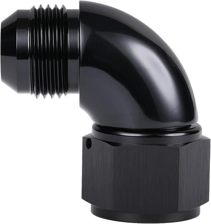 90 Degree 12AN Male to 12AN Female Swivel Full Flow Fitting Adapter Coupler by Podavelle