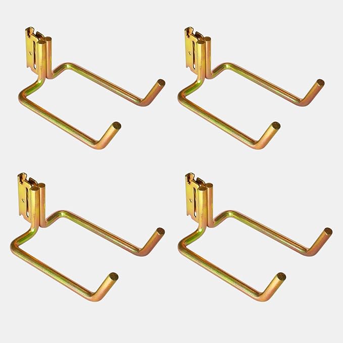 4 Pack E Track Heavy Duty Shovel Hanger, Large Steel Tool Hook Double J Hook - Image 8