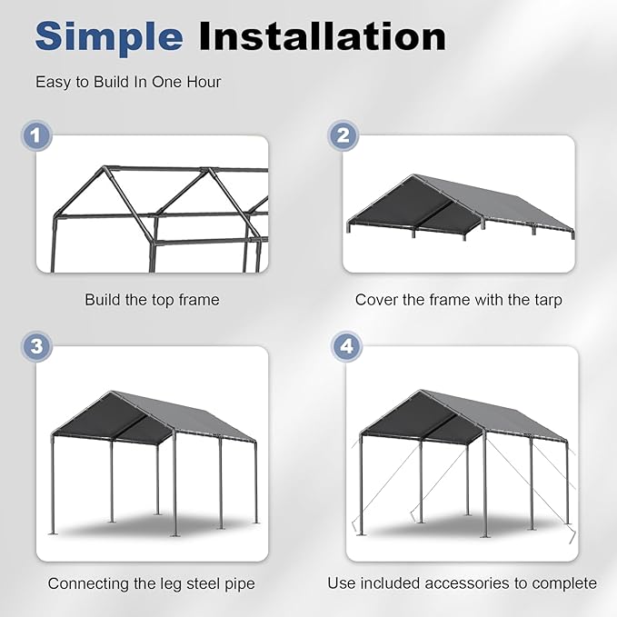 10x20ft Portable Car Tent Garage - Image 3