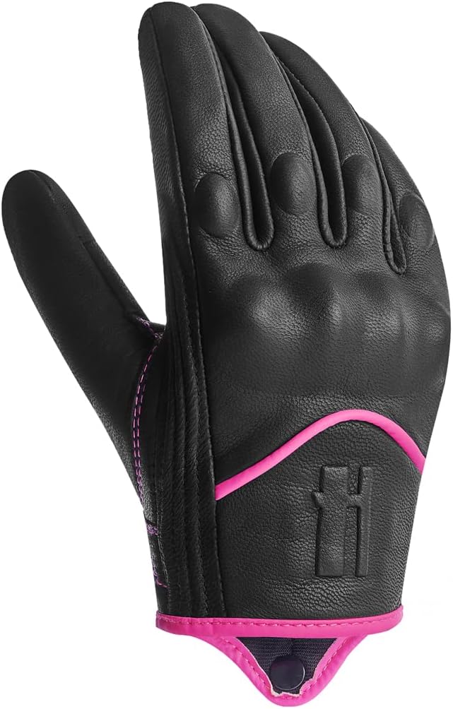 Harssidanzar Women's Motorcycle Gloves, Leather Motorcycle Gloves, Motorbike - Image 5