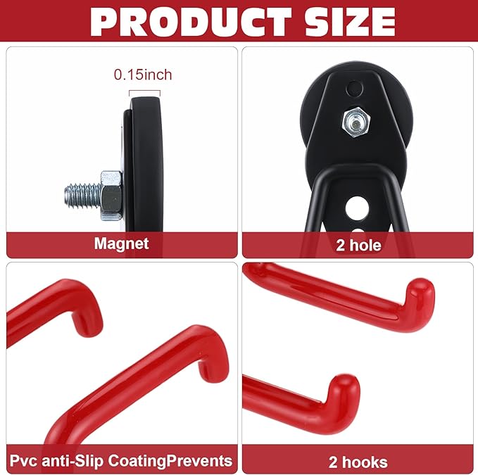Landhoow Large Magnetic Hooks Heavy Duty Garage Magnet Hooks Strong Storage - Image 3