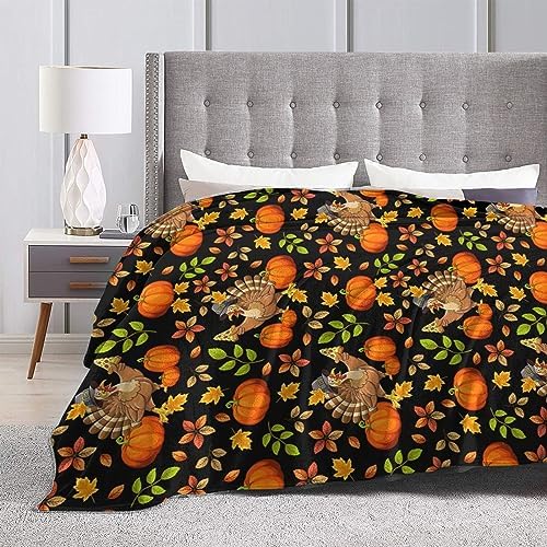 Socira Thanksgiving Throw Blanket Turkey Blankets Plush Gifts for Women Men - Image 3