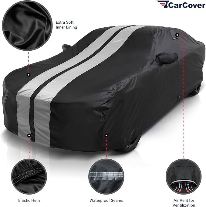 iCarCover Custom Car Cover for 2010-2024 Chevy Camaro LT, SS Waterproof All - Image 2