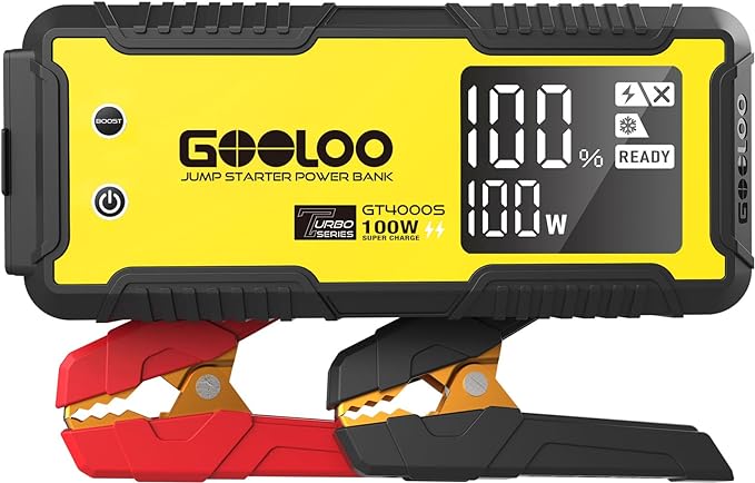 GOOLOO GT4000S Jump Starter 4000A Car Jumper Starter, 100W Fast-Charging by GOOLOO