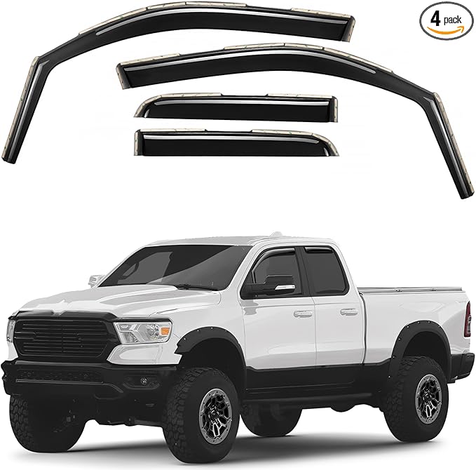 GrandWheel Co Smoke Tinted in-Channel Side Window Vent Visor Deflectors Rain by Unknown