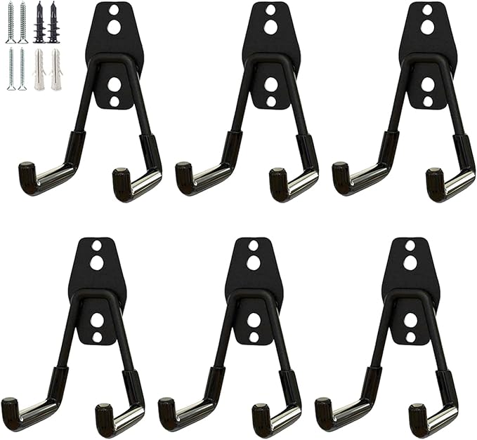 Garage Storage Utility Hooks，Garage Garden Tool Organizer，Steel Wall Mount Hooks by GeeWatom
