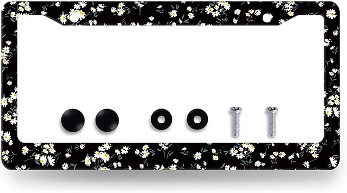 Daisy License Plate Frame Watercolor Daisies Flower License Plate Holder by RNKATIH