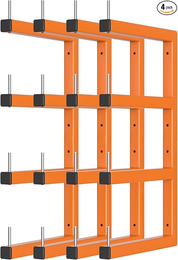 4-Pack Lumber Storage Rack, Wood Storage Racks Wall Mount, Heavy Duty Garage by Riciakik