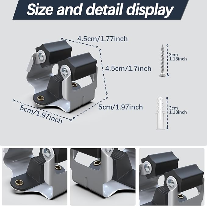 3-H Mop and Broom Holder Wall Mount 25 Pack, Broom Hanger Wall Mount - Image 3