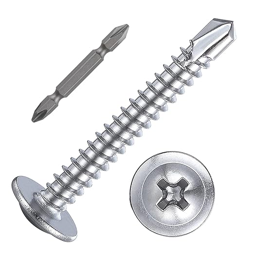 Wensilon（200pcs）#8×1-1/4”for Sheet Metal Self-Tapping Screws 410 Stainless by Wensilon