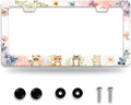 Cat License Plate Frame Beautiful Butterflies Flowers License Plate Holder by NEWCOCO