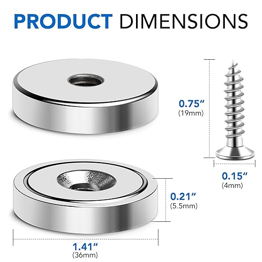 MIKEDE Magnets, 150LB Neodymium Cup Magnets - Image 3