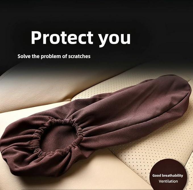 Automotive Black Cloth Fabric Armrest Covers - Image 9