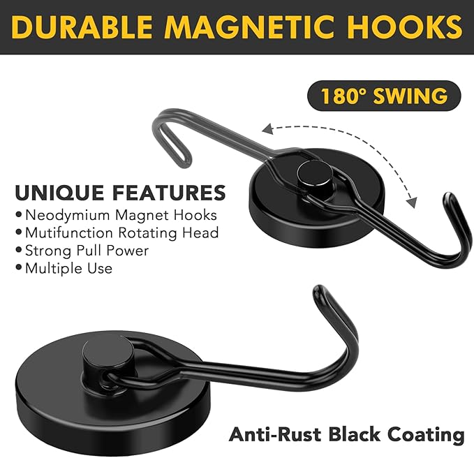 MIKEDE Strong Magnetic Hooks, 110LB Swivel Magnetic Hooks Cruise, Cruise Cabins - Image 5