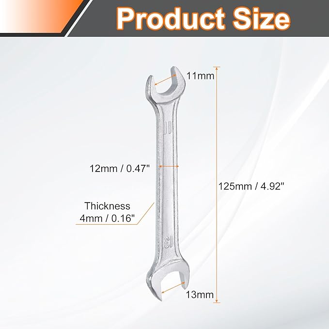 HARFINGTON 5pcs Double Open End Wrench 11mm x 13mm Metric 15 Degree Offset - Image 2