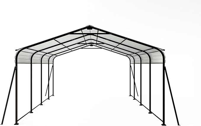 12x20 FT Metal Carport, Heavy Duty Car Port Canopy - Image 8