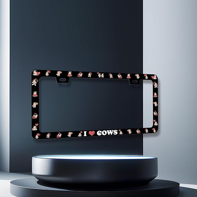 Cow License Plate Frame Cute I Love Cows License Plate Holder - Image 3
